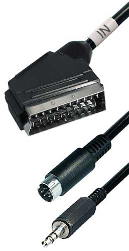 Scart verloopkabel male >> S-VHS + 3.5mm male stereo 20m