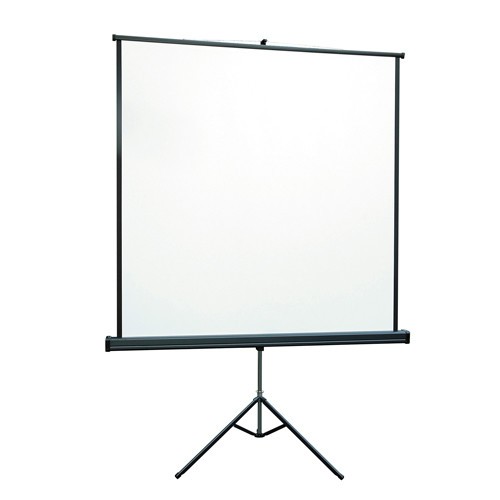 Poli screen handbediend voor hdtv-wit buitenmaat 180x180cm