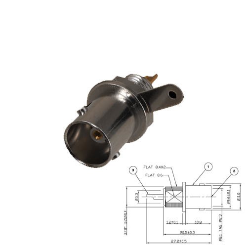BNC chassisdeel 75 Ohm
