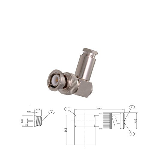 BNC soldeer plug male haaks RG58 kabel
