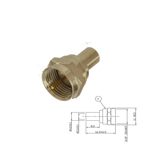 F crimp plug male (Captive Crimp Ring) rg174-179-187-188-316