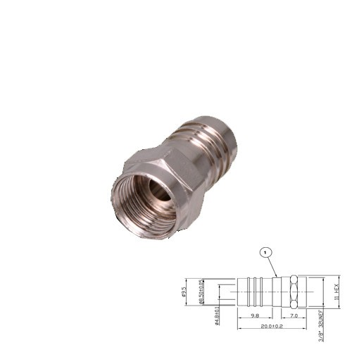 F crimp plug male RG611-7 kabel
