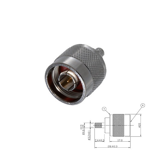 N crimp plug male RG 223/142/400 kabel