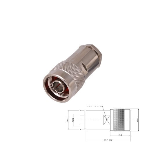 N soldeer plug male RG 142-223-400 kabel
