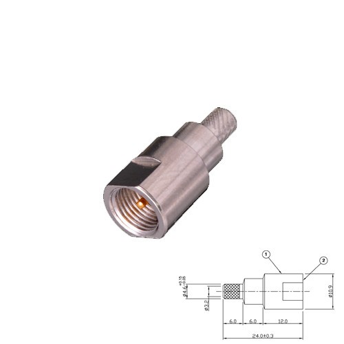 FME crimp plug male RG58-belden 9907 kabel