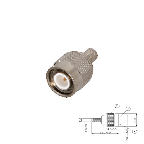 TNC crimp plug male  RG142-223-400 kabel