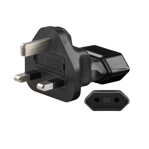 Netstekker adapter. contra euro plat > mannetje engels