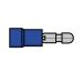 Fast-On male stekker rond Ø 4mm blauw ( per 100)*
