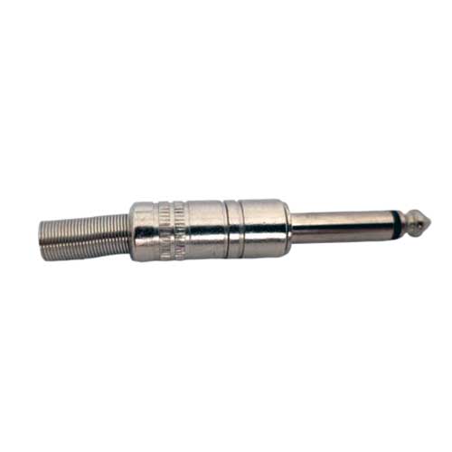 6.3mm Stekker male mono metaal met veer